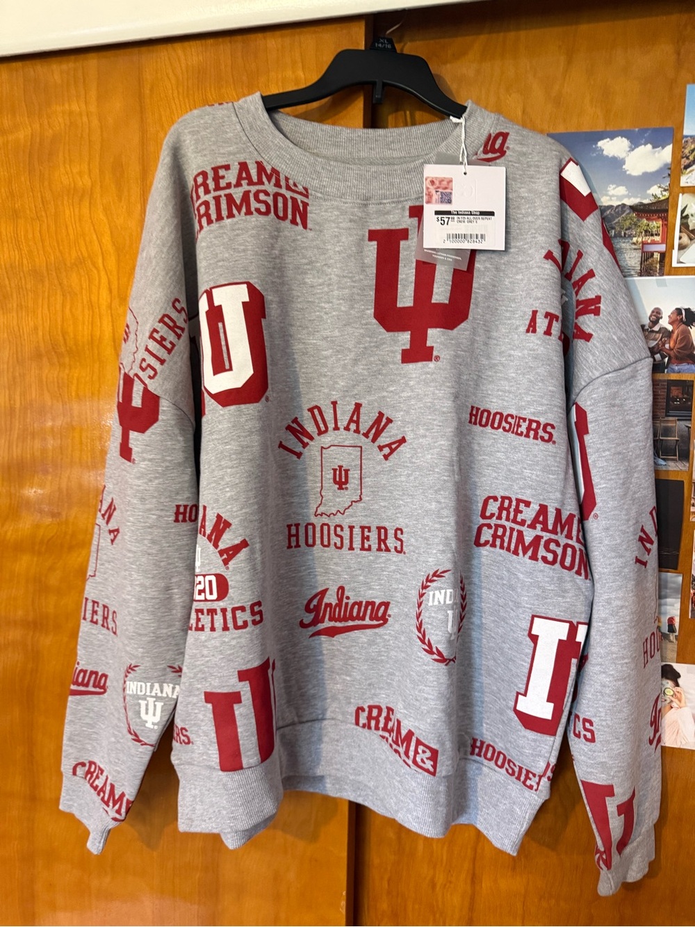 LPA Gray Crewneck Sweatshirt with Red Indiana Logos